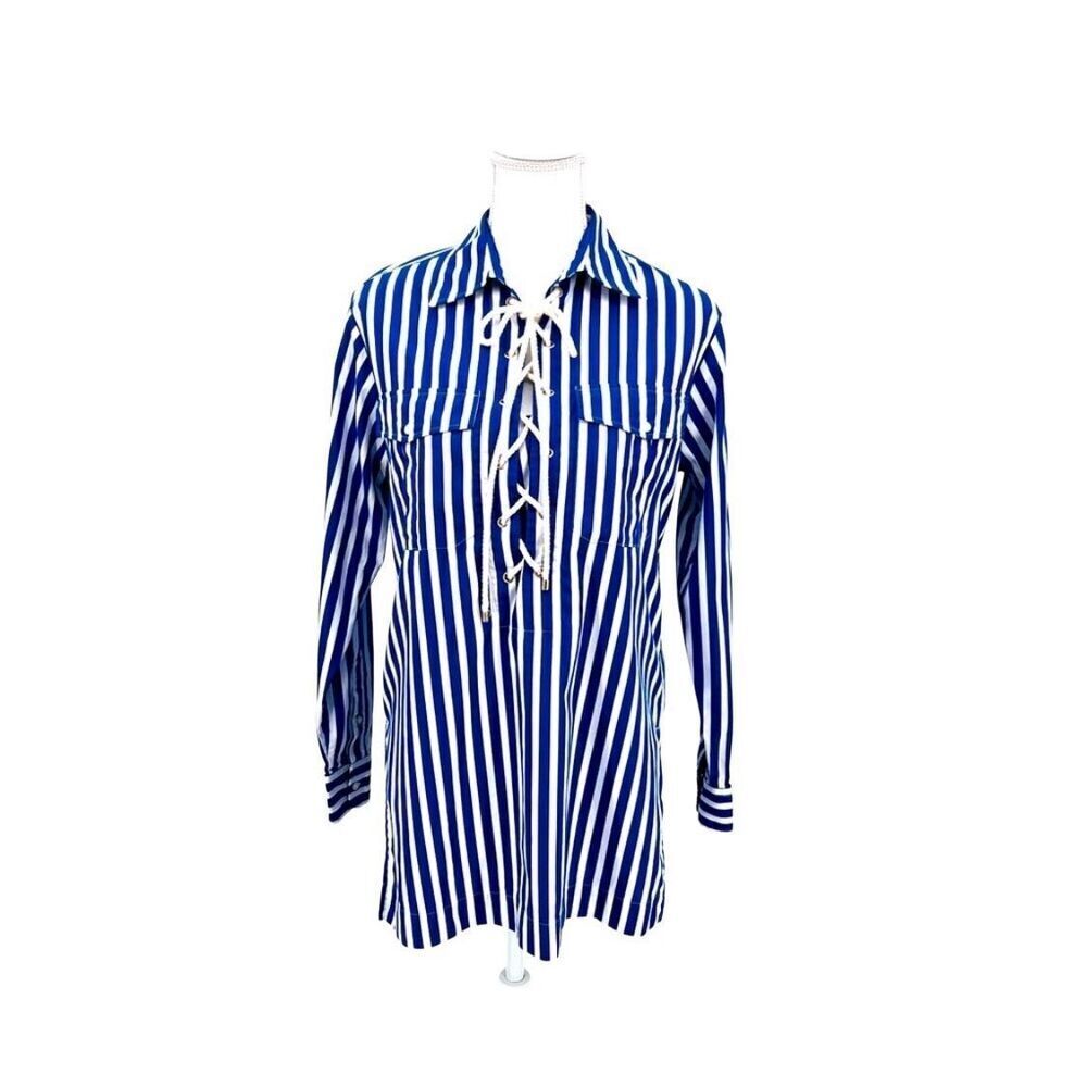Lauren Ralph Lauren Top Blouse Striped 100% Cotton - Picture 5 of 8